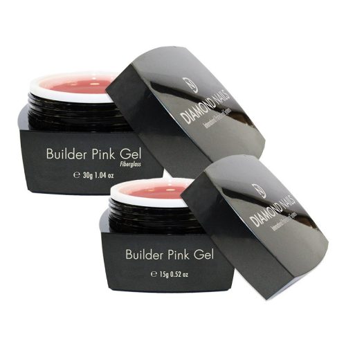 Pack de builder gel rosa 15g y 30g para construcción de uñas resistentes con acabado natural