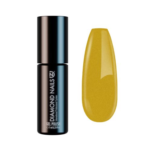 Gel esmalte semipermanente amarillo mostaza DN059 para uñas brillantes y duraderas 7ml