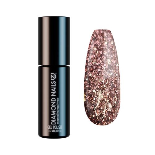 Diamond Nails Gel Esmalte - DN060 - Rose Gold (Big Glitters) 7ml Oro Rosado