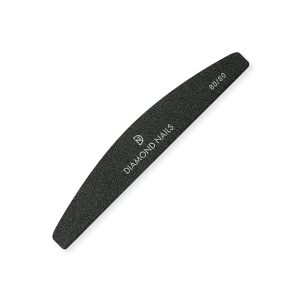 Lima curva negra 80/80 ideal para desbaste intensivo y reducción rápida del grosor en uñas artificiales resistentes