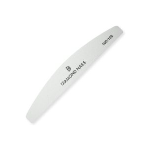 Lima media luna blanca grano 100/100 para limado fuerte y controlado en uñas de gel y acrílico con alta precisión