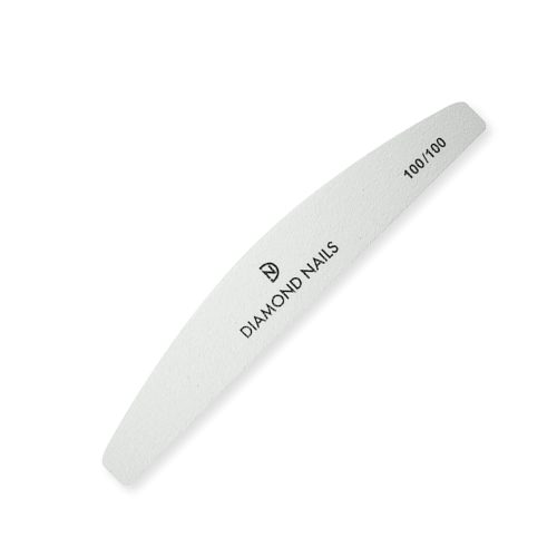 Lima media luna blanca grano 100/100 para limado fuerte y controlado en uñas de gel y acrílico con alta precisión