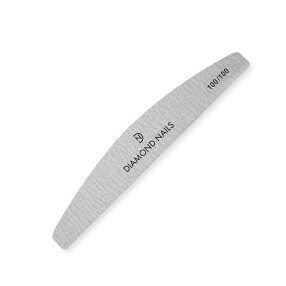 Lima media luna gris grano 100/100 para limado fuerte y controlado en uñas de gel y acrílico con alta precisión