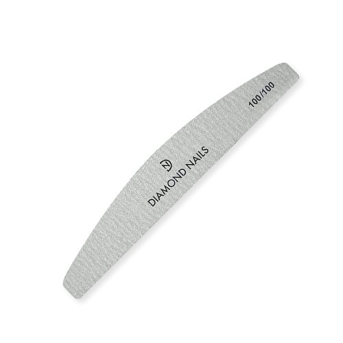 Lima media luna gris grano 100/100 para limado fuerte y controlado en uñas de gel y acrílico con alta precisión