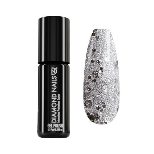 Diamond Nails Gel Esmalte DN110 - Brilló Dorado con Plateado Hexágono 7ml Estrella Metálica