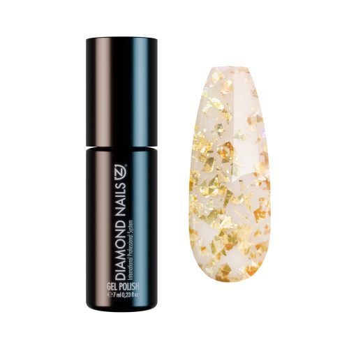 Diamond Nails Gel Esmalte DN113 - Virutas de Oro Amarillo 7ml Destellos Dorados