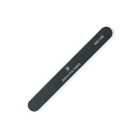 Lima negra recta 100/100 ideal para dar forma inicial y reducir grosor en uñas artificiales de manera eficiente