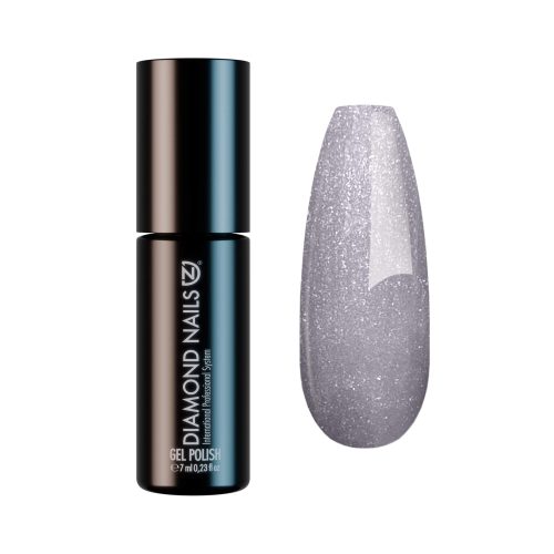 Diamond Nails Gel Esmalte DN165 - Plata Metálico 7ml Plata con Destellos Morados