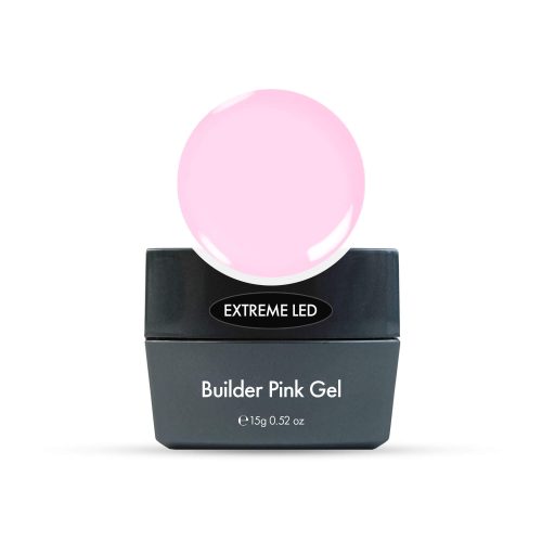 Gel constructor Extreme Builder rosa para uñas fuertes con acabado natural y larga duración