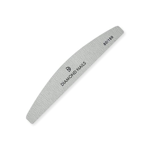 Lima media luna gris grano 80/180 para desbaste inicial y acabado suave en uñas de gel y acrílico con precisión