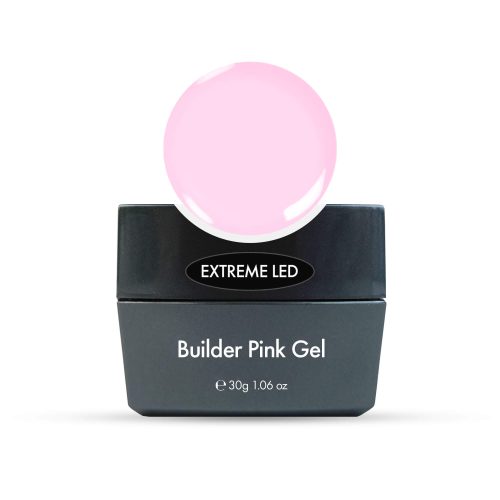 Gel constructor Extreme Builder rosa para uñas resistentes con acabado natural y uniforme