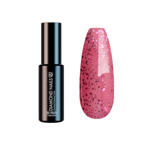 Diamond Nails Gel Esmalte Semipermanente – Rosa Neón con Purpurina Grande – DN225 – 4ml – HEMA Free