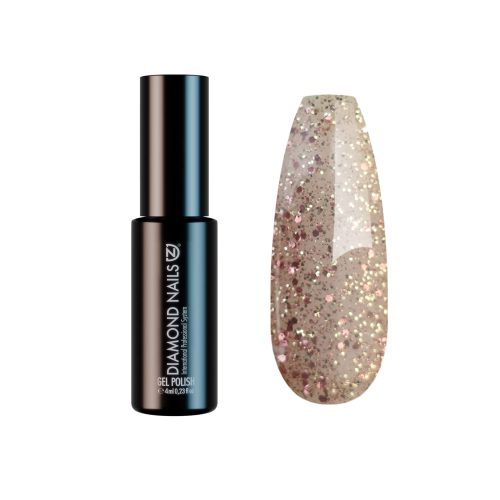 Diamond Nails Gel Esmalte Semipermanente – Rosa Dorado con Purpurina – DN227 – 4ml – HEMA Free