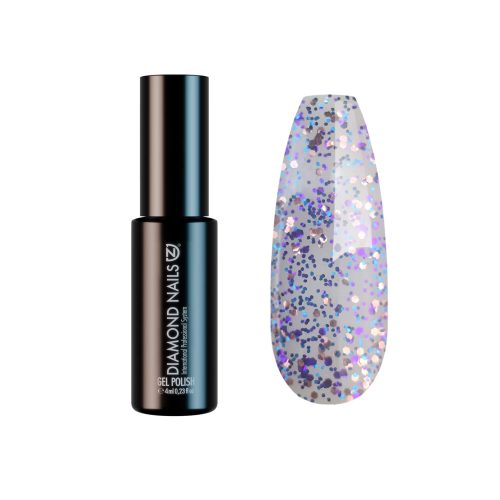 Diamond Nails Gel Esmalte Semipermanente – Azul con Purpurina Lila y Negra con Reflejos Cobrizos – DN229 – 4ml – HEMA Free