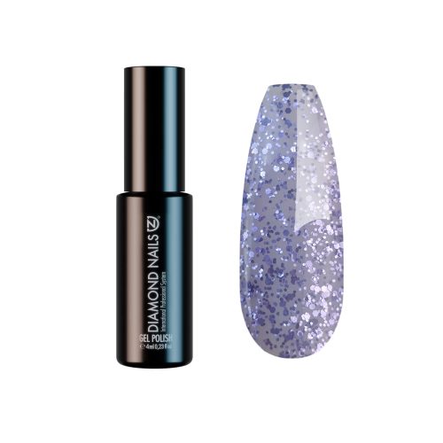 Diamond Nails Gel Esmalte Semipermanente – Lavanda con Purpurina Plateada – DN230 – 4ml – HEMA Free