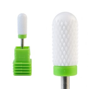 Fresa de cerámica estándar blanca para torno de uñas, diseñada para la eliminación suave y controlada de gel y acrílico sin dañar la uña natural