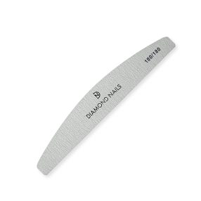 Lima curva gris 180/180 ideal para suavizar bordes y perfeccionar la superficie de la uña sin dañarla