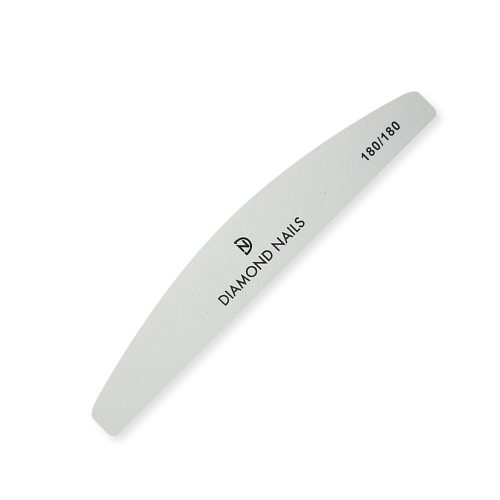 Lima media luna blanca grano 180/180 para limado suave y acabado fino en uñas naturales y artificiales