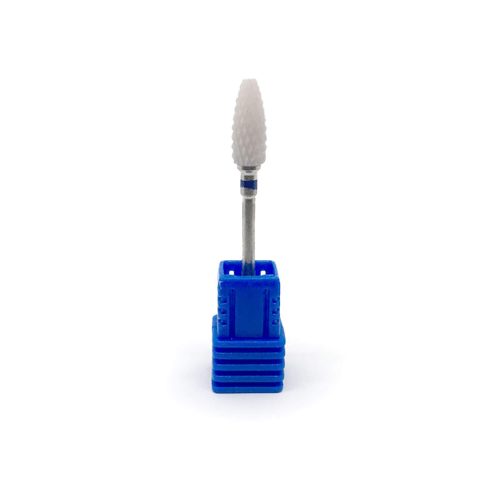Diamond Nails Fresa para Torno de Uñas – Cilíndrica, Cerámica – Blanco (Grano Grueso)