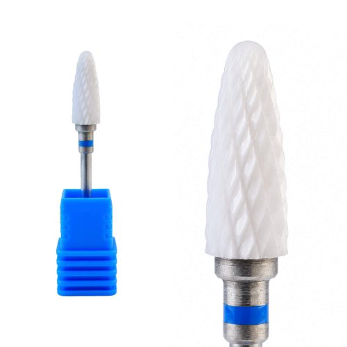Fresa de cerámica cilíndrica para torno de uñas, diseñada para la eliminación uniforme y rápida de gel y acrílico en superficies amplias, optimizando el tiempo de trabajo profesional