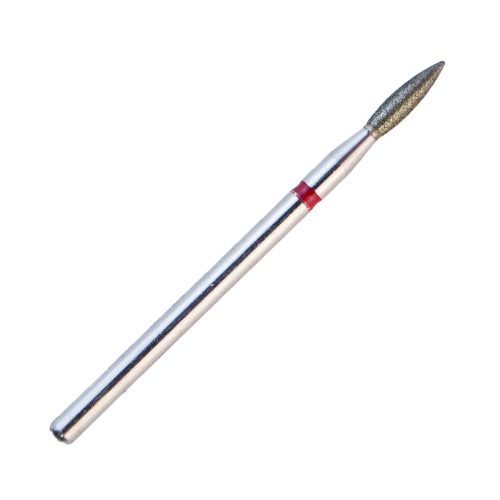 Fresa de diamante small flame para manicura rusa, diseñada para levantar y limpiar la cutícula con máxima precisión, permitiendo un trabajo detallado sin dañar la uña natural
