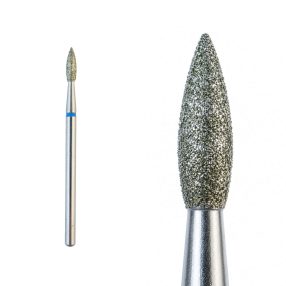Fresa de diamante small flame para torno de uñas, diseñada para levantar y limpiar la cutícula con máxima precisión, permitiendo un trabajo detallado y seguro en manicura rusa