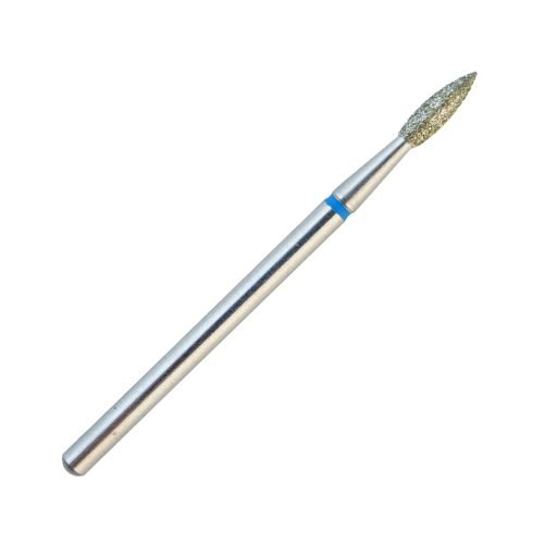 Fresa de diamante small flame para torno de uñas, diseñada para levantar y limpiar la cutícula con máxima precisión, permitiendo un trabajo detallado y seguro en manicura rusa