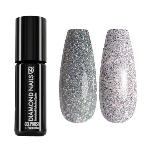 Gel esmalte reflectante MAGIC02 plata intensa con efecto flash brillante para uñas modernas y elegantes