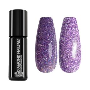 Gel esmalte reflectante MAGIC06 púrpura con efecto flash brillante para uñas modernas y elegantes