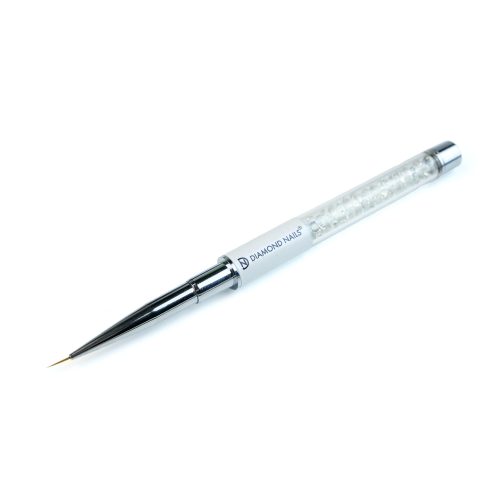 Pincel decorativo blanco con cristales tamaño 1 para nail art detallado