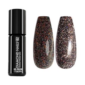 Gel esmalte reflectante MAGIC09 negro multicolor con efecto flash brillante para uñas modernas y elegantes