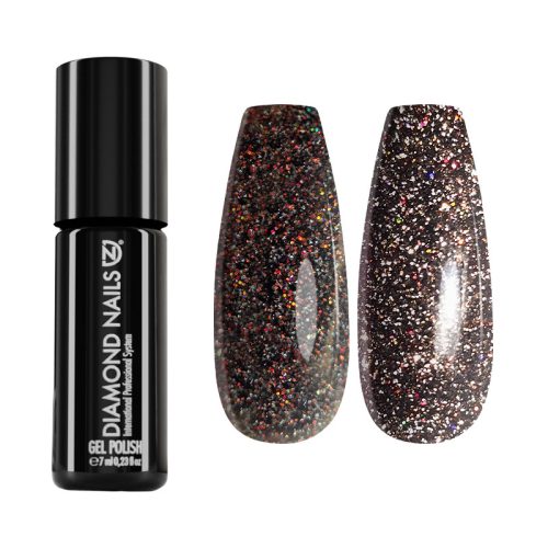 Gel esmalte reflectante MAGIC09 negro multicolor con efecto flash brillante para uñas modernas y elegantes