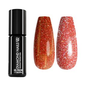 Gel esmalte reflectante MAGIC11 rojo naranja con efecto flash brillante para uñas intensas y modernas