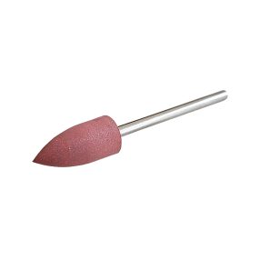 Pulidor de silicona con punta cónica rosa para torno de uñas, diseñado para alisar y dar brillo a la superficie de la uña natural o artificial sin causar daños
