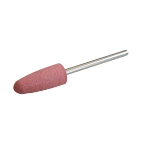 Pulidor de silicona con punta redondeada rosa para torno de uñas, diseñado para alisar y aportar brillo natural a la superficie sin dañar la uña