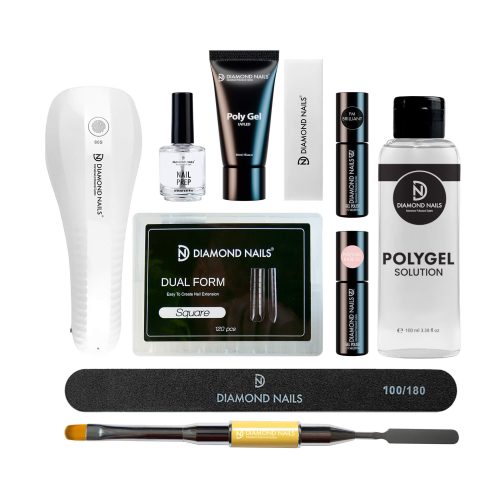 Diamond Nails Kit uñas PolyGel – con lámpara UV/LED SunX36 10W
