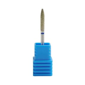 Fresa de diamante en forma de cono fino para torno de uñas, ideal para trabajar con máxima precisión en la zona de la cutícula y contornos delicados sin dañar la uña natural