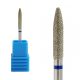 Fresa de diamante en forma de cono fino para torno de uñas, ideal para trabajar con máxima precisión en la zona de la cutícula y contornos delicados sin dañar la uña natural