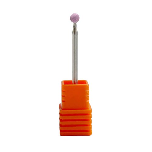 Diamond Nails Fresa para Torno de Uñas – Bola, Cerámica en Polvo – Rosa (Grano Medio, Tamaño Mediano)