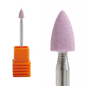 Fresa de cerámica en forma de cono para torno de uñas, diseñada para la eliminación precisa y controlada de gel y acrílico, facilitando un trabajo seguro y uniforme