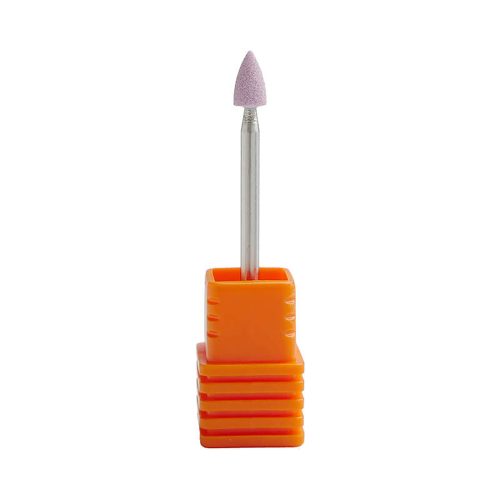 Fresa de cerámica en forma de cono para torno de uñas, diseñada para la eliminación precisa y controlada de gel y acrílico, facilitando un trabajo seguro y uniforme