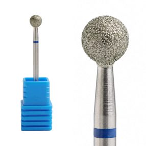 Fresa de diamante en forma de bola color plata para torno de uñas, diseñada para la limpieza profunda de la cutícula y la eliminación eficaz de piel muerta sin dañar la superficie natural