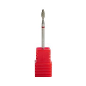 Fresa de diamante en forma de trigo color plata para torno de uñas, diseñada para limpiar la cutícula con precisión y eliminar piel muerta de forma segura sin dañar la uña natural