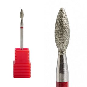 Fresa de diamante en forma de trigo color plata para torno de uñas, diseñada para limpiar la cutícula con precisión y eliminar piel muerta de forma segura sin dañar la uña natural