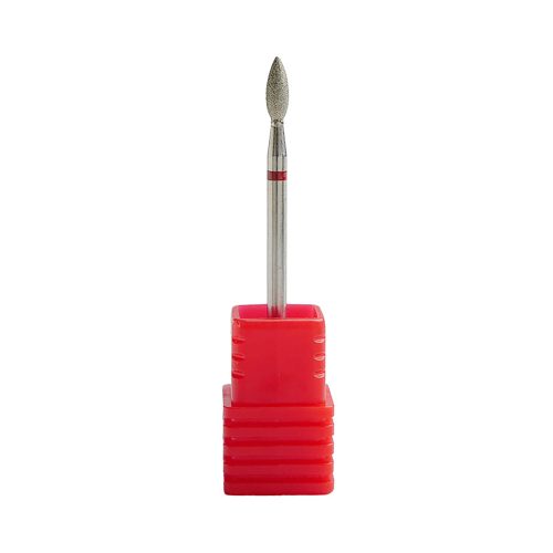 Fresa de diamante en forma de trigo color plata para torno de uñas, diseñada para limpiar la cutícula con precisión y eliminar piel muerta de forma segura sin dañar la uña natural