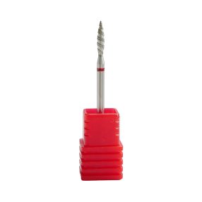 Fresa de diamante tipo tornado para torno de uñas, diseñada para la eliminación rápida y eficaz de gel y acrílico, optimizando el tiempo de trabajo profesional