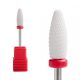 Fresa de cerámica tipo kugli color blanco para torno de uñas, diseñada para la eliminación suave y controlada de gel y acrílico sin dañar la uña natural