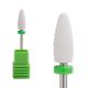 Fresa de cerámica tipo kugli blanca para torno de uñas, diseñada para una remoción suave y uniforme de gel y acrílico sin dañar la uña natural
