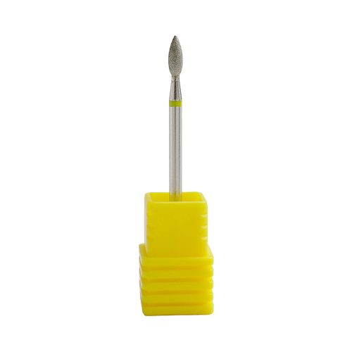 Fresa de diamante en forma de trigo color plata para torno de uñas, diseñada para limpiar la cutícula con alta precisión y eliminar piel muerta sin dañar la uña natural