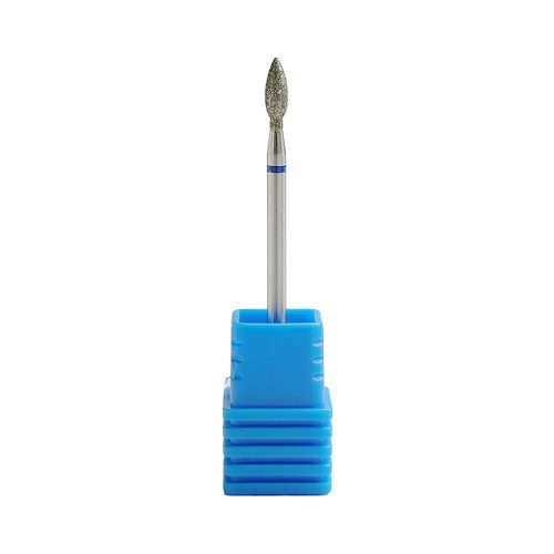 Fresa de diamante en forma de trigo color plata para torno de uñas, diseñada para la limpieza profunda de la cutícula y la eliminación eficaz de piel muerta sin dañar la uña natural